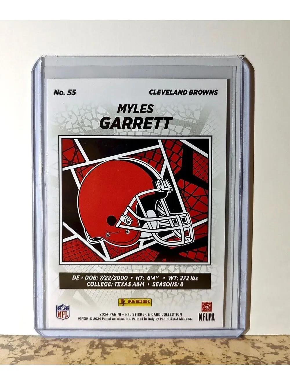 Myles Garrett 2024 Panini NFL #55 Sticker Card Cleveland Browns